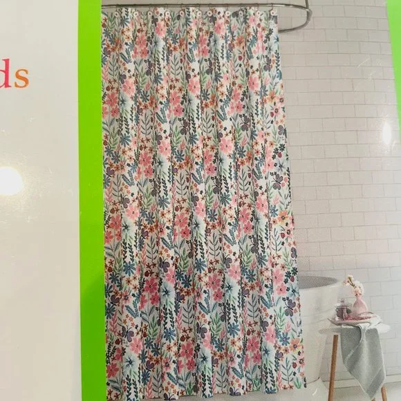 charter club shower curtain with 12 hooks, butterfly garden, multicolor - Picture 1 of 10